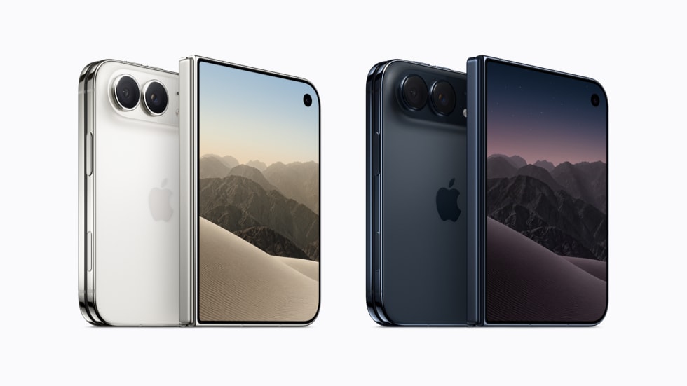 Ảnh chụp thực tế iPhone Duo màn hình gập 7.9 inch giao diện iOS 20